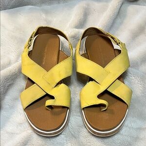 Adrienne Vittadini Yellow Strappy Sandals size 9.5
